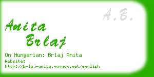 anita brlaj business card